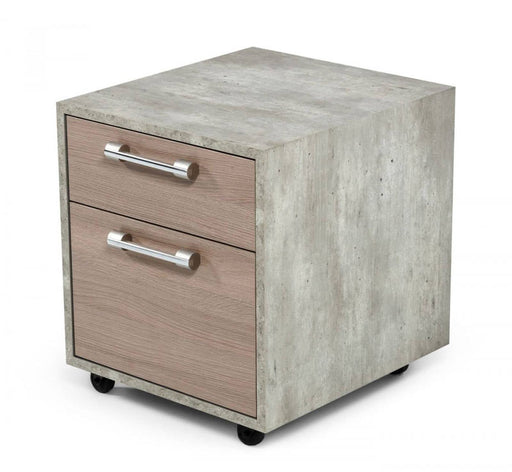 VIG Furniture - Nova Domus Boston Modern Brown Oak & Faux Concrete Office Small File Cabinet - VGANBOSTON-FC-SMALL - GreatFurnitureDeal