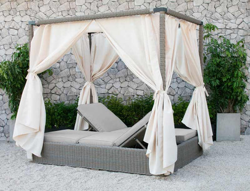 VIG Furniture - Renava Marin Outdoor Beige Canopy Sunbed - VGATRABD-106-BGE