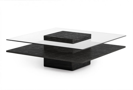 VIG Furniture - Modrest Clarion Modern Grey Elm & Glass Coffee Table - VGBBLE638E-GRY - GreatFurnitureDeal