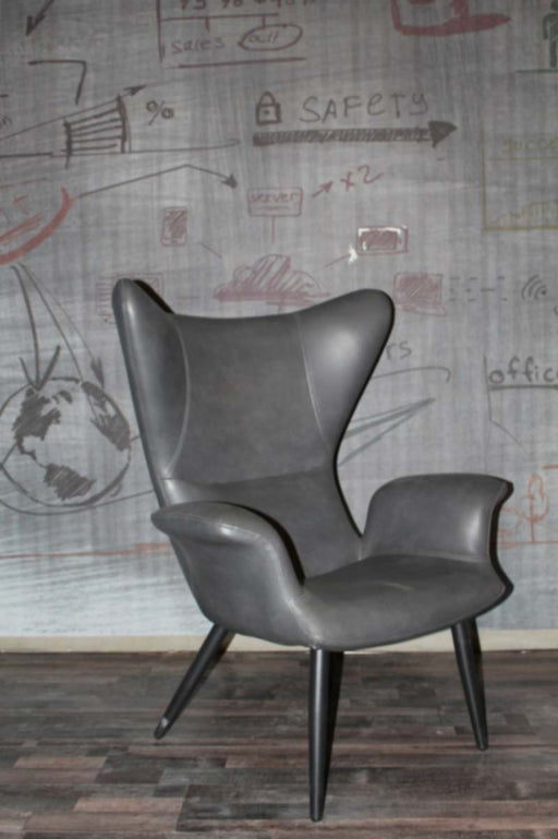 VIG Furniture - Divani Casa Slater Modern Dark Grey Leatherette Lounge Chair - VGBNEC-067-GRY