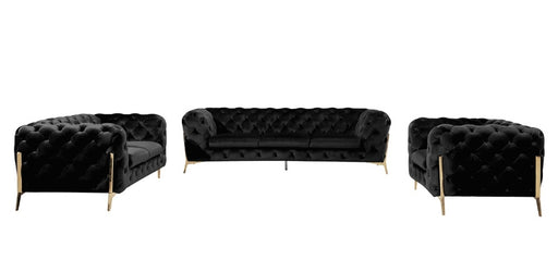 VIG Furniture - Divani Casa Sheila Modern Black Velvet Sofa Set - VGCA1346-BLK