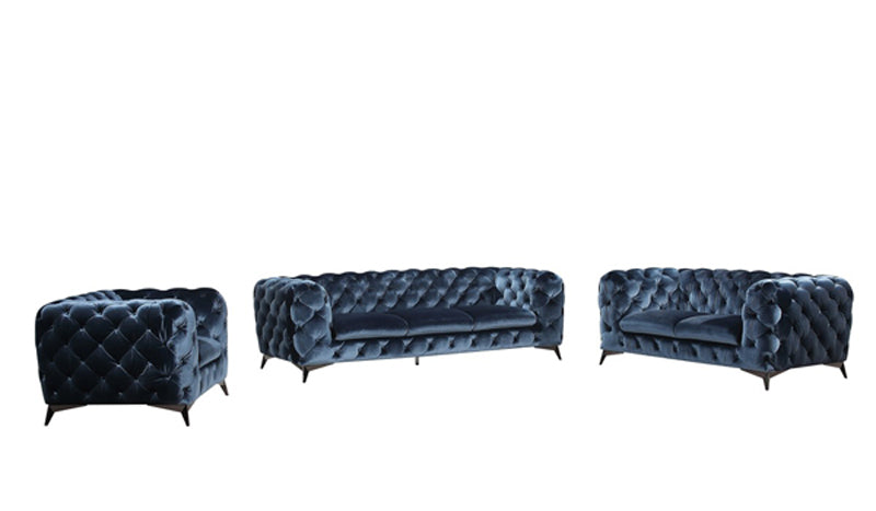 VIG Furniture - Divani Casa Delilah Modern Blue Fabric Sofa Set - VGCA1546-BLU