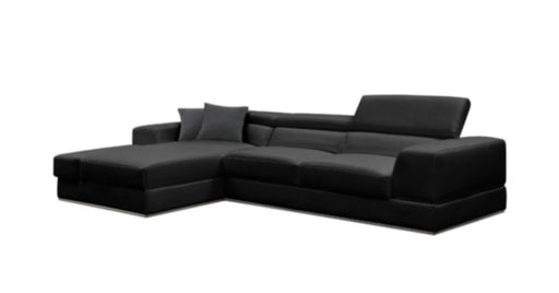 VIG Furniture - Divani Casa Pella Mini Modern Black Leather Sectional Sofa - VGCA5106A-BLK - GreatFurnitureDeal