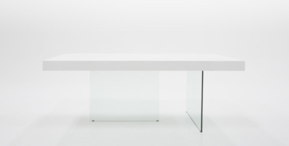VIG Furniture - Modrest Encino Modern White & Glass Dining Table - VGCNCP1712D-200100-WH-P2 - GreatFurnitureDeal
