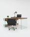 VIG Furniture - Modrest Laxson Modern Walnut & Glass Desk - VGCNCPM4874-B-HA-V36F