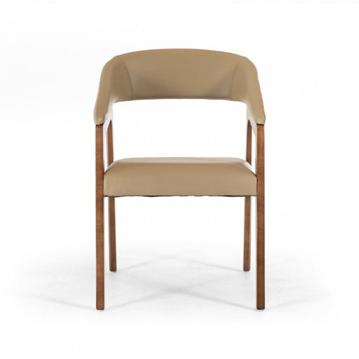 VIG Furniture - Modrest Clive Taupe & Walnut Dining Chair - VGCSCH-1560 - GreatFurnitureDeal