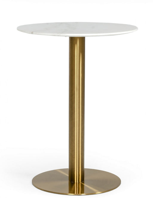 VIG Furniture - Modrest Fairway - Glam White Marble and Brushed Gold Bar Table - VGEUMC-6931BT - GreatFurnitureDeal