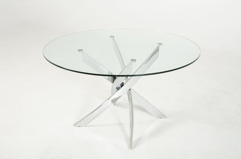Vig Furniture - Modrest Pyrite Modern Round Glass Dining Table - VGEWF2133AA - GreatFurnitureDeal
