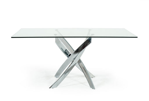 Vig Furniture - Modrest Pyrite Modern Rectangular Glass Dining Table - VGEWF2133EA
