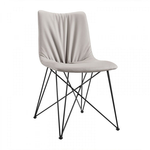 VIG Furniture - Naomi - Modern Grey Leatherette Dining Chair (Set of 2) - VGEWF3205AA-GRY - GreatFurnitureDeal