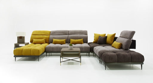 VIG Furniture - David Ferrari Display Italian Modern Grey & Yellow Fabric Modular Sectional Sofa - VGFTDISPLAY