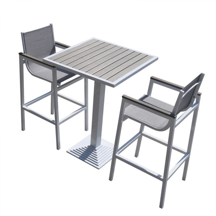 VIG Furniture - Renava Gulf Outdoor White & Grey Bar Table Set - VGGEFP0306 - GreatFurnitureDeal