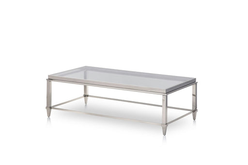 Vig Furniture - Modrest Agar Modern Glass & Stainless Steel Coffee Table - VGHB235D - GreatFurnitureDeal
