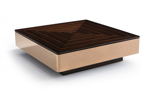 VIG Furniture - Modrest Larice Modern Square Ebony & Rosegold Coffee Table - VGHB268E-EBN - GreatFurnitureDeal