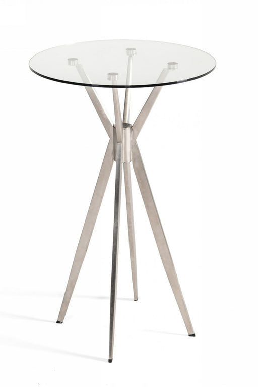 VIG Furniture - Modrest Kaitlyn - Modern Stainless Steel & Glass Bar Table - VGHR7039-SS - GreatFurnitureDeal