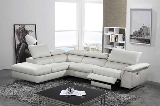 VIG Furniture - Divani Casa Maine Modern Eco-Leather Sectional Sofa w/ Recliner - VGKNE9104-LTGRY