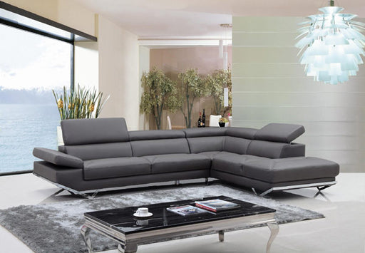 VIG Furniture - Divani Casa Quebec Modern Dark Grey Eco-Leather Sectional Sofa - VGKNK8488-ECO-GRY