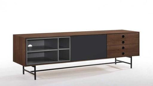 VIG Furniture - Modrest Bronson Mid-Century Modern Walnut & Grey TV Stand - VGMABH-582 - GreatFurnitureDeal