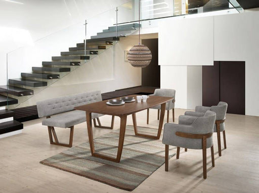 VIG Furniture - Modrest Jordan Modern Walnut & Grey Dining Table Set - VGMAJORDAN-SET-1 - GreatFurnitureDeal
