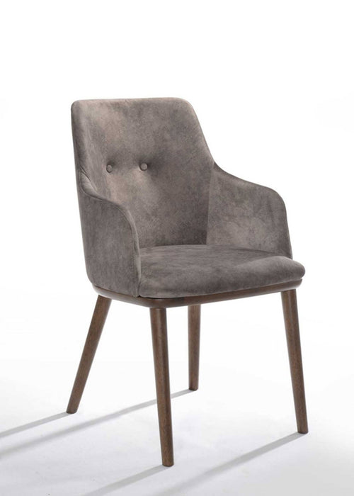 VIG Furniture - Modrest Theresa Modern Grey & Walnut Dining Chair (Set of 2) - VGMAMI-775-GRY - GreatFurnitureDeal