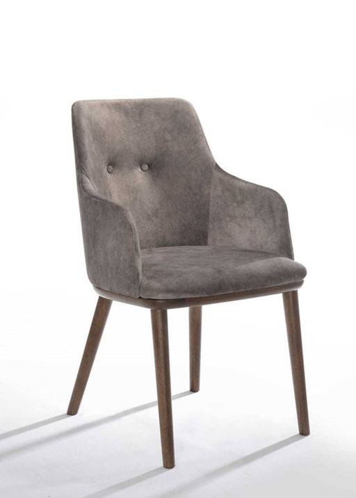 VIG Furniture - Modrest Theresa Modern Grey & Walnut Dining Chair (Set of 2) - VGMAMI-775-GRY
