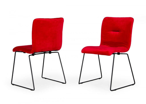 VIG Furniture - Modrest Yannis - Modern Red Fabric Dining Chair (Set of 2) - VGMAMI-913-RED - GreatFurnitureDeal