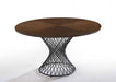 VIG Furniture - Modrest Theresa Modern Round Walnut & Black Table - VGMAMIT-5210 - GreatFurnitureDeal