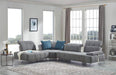 VIG Furniture - Divani Casa Nash Modern Tufted Fabric Sectional Sofa w/ Adjustable Backrest in Grey - VGMB-1808-GRY