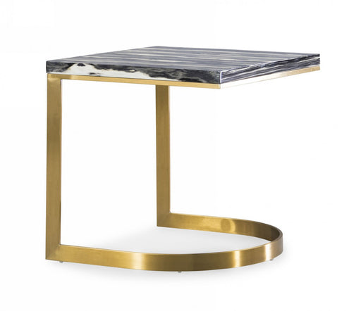VIG Furniture - Modrest Greely - Glam Black and Gold Marble End Table - VGODLZ-178E - GreatFurnitureDeal