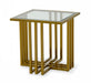 VIG Furniture - Modrest Kodiak - Glam Clear Glass and Gold Glass End Table - VGODLZ-210E - GreatFurnitureDeal