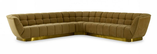 VIG Furniture - Divani Casa Granby - Glam Mustard and Gold Fabric Sectional Sofa - VGODZW-946-SECT - GreatFurnitureDeal