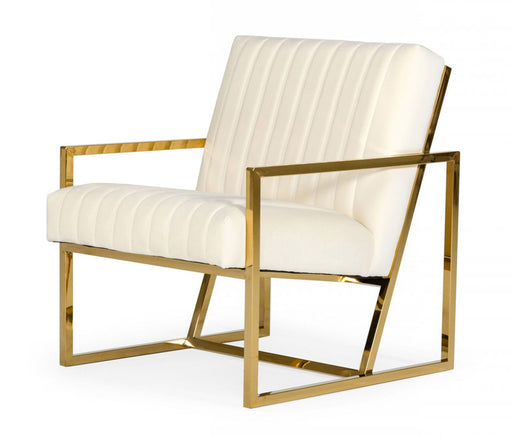 VIG Furniture - Divani Casa Baylor - Modern Off-White Eco-Leather Accent Chair - VGRH-RHS-AC-227 - GreatFurnitureDeal