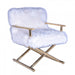 VIG Furniture - Modrest Corley Modern White Faux Fur & Gold Accent Chair - VGRH-RHS-AC-401-WHT - GreatFurnitureDeal