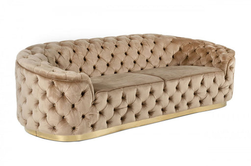 VIG Furniture - Divani Casa Murdoch - Glam Beige and Gold Fabric Sofa - VGUIMY529 - GreatFurnitureDeal