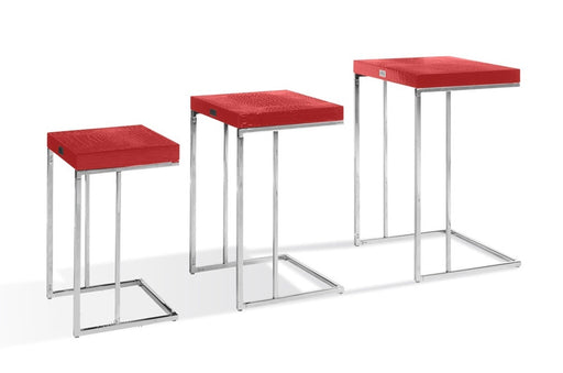 VIG Furniture - A&X Amelia - Modern Red Crocodile Lacquer Nesting Table Set - VGUNAK855-RED - GreatFurnitureDeal