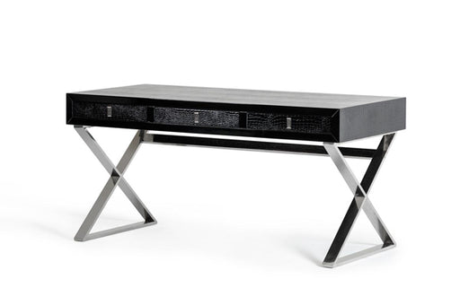 Vig Furniture - A&X Congress Transitional Black Crocodile Desk - VGUNAS706-150-BLK