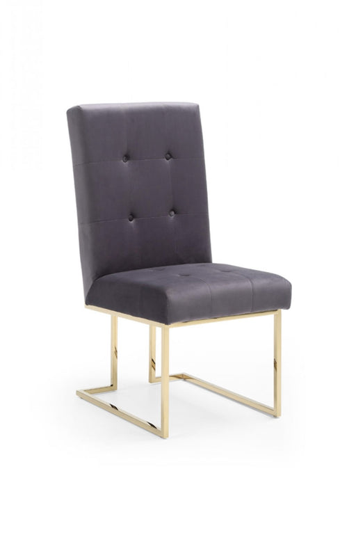 VIG Furniture - Modrest Legend Modern Grey Fabric & Gold Dining Chair (Set of 2) - VGVCB012-GRYGLD - GreatFurnitureDeal