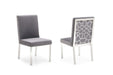 VIG Furniture - Modrest Reba Modern Grey Velvet & Stainless Steel Dining Chair (Set of 2) - VGVCB0258-GRYSTL