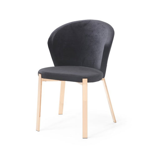 VIG Furniture - Modrest Nadia Modern Black Velvet & Rosegold Dining Chair (Set of 2) - VGVCB209-BLKRG - GreatFurnitureDeal
