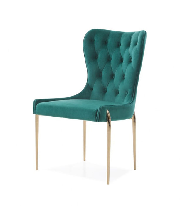 VIG Furniture - Modrest Nigel Modern Green Velvet & Gold Dining Chair (Set of 2) - VGVCB8266-GRNGLD