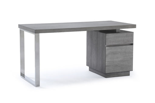 VIG Furniture - Modrest Carson Modern Grey Elm & Stainless Steel Desk - VGVCBT-002-GRY - GreatFurnitureDeal