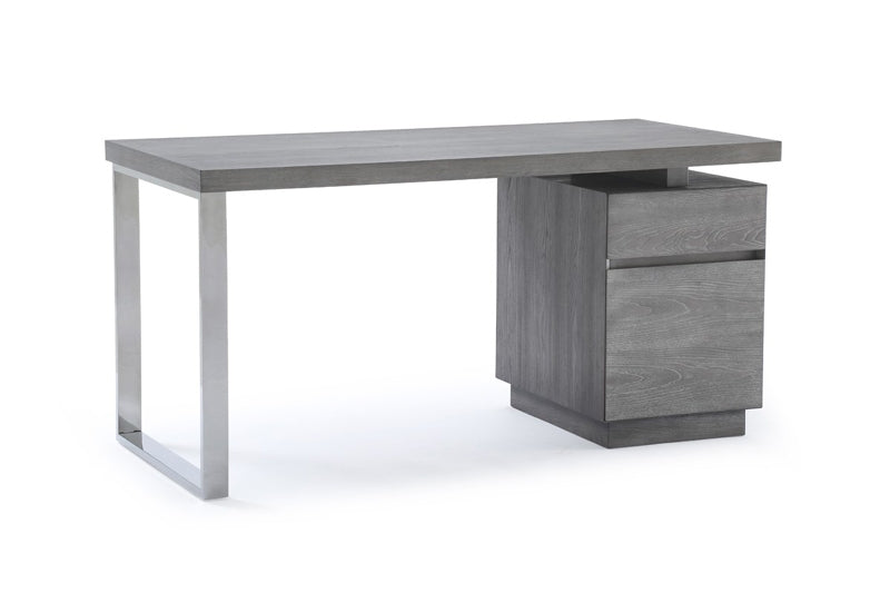 VIG Furniture - Modrest Carson Modern Grey Elm & Stainless Steel Desk - VGVCBT-002-GRY