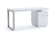 VIG Furniture - Modrest Carson Modern White & Stainless Steel Desk - VGVCBT-002-WHT - GreatFurnitureDeal