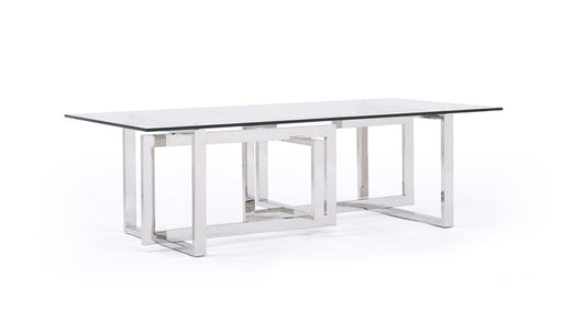 VIG Furniture - Modrest Valiant Modern Glass & Stainless Steel Coffee Table - VGVCCT856 - GreatFurnitureDeal