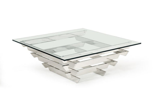 Vig Furniture - Modrest Upton Modern Square Glass Coffee Table - VGVCCT869 - GreatFurnitureDeal