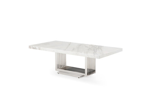 VIG Furniture - Modrest Kingsley Modern Marble & Stainless Steel Coffee Table - VGVCCT8933-STL