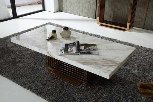 Vig Furniture - Modrest Kingsley Modern Marble & Rosegold Coffee Table - VGVCCT8933 - GreatFurnitureDeal