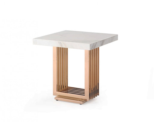 VIG Furniture - Modrest Kingsley Modern Marble & Rosegold End Table - VGVCET8933 - GreatFurnitureDeal