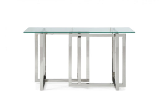 VIG Furniture - Modrest Valiant Modern Glass & Stainless Steel Console Table - VGVCK856