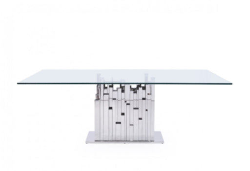 VIG Furniture - Modrest Edwin Modern Glass & Stainless Steel Dining Table - VGVCT1828